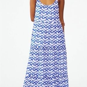 Roller Rabbit Blue and White Sleeveless Maxi Sundress